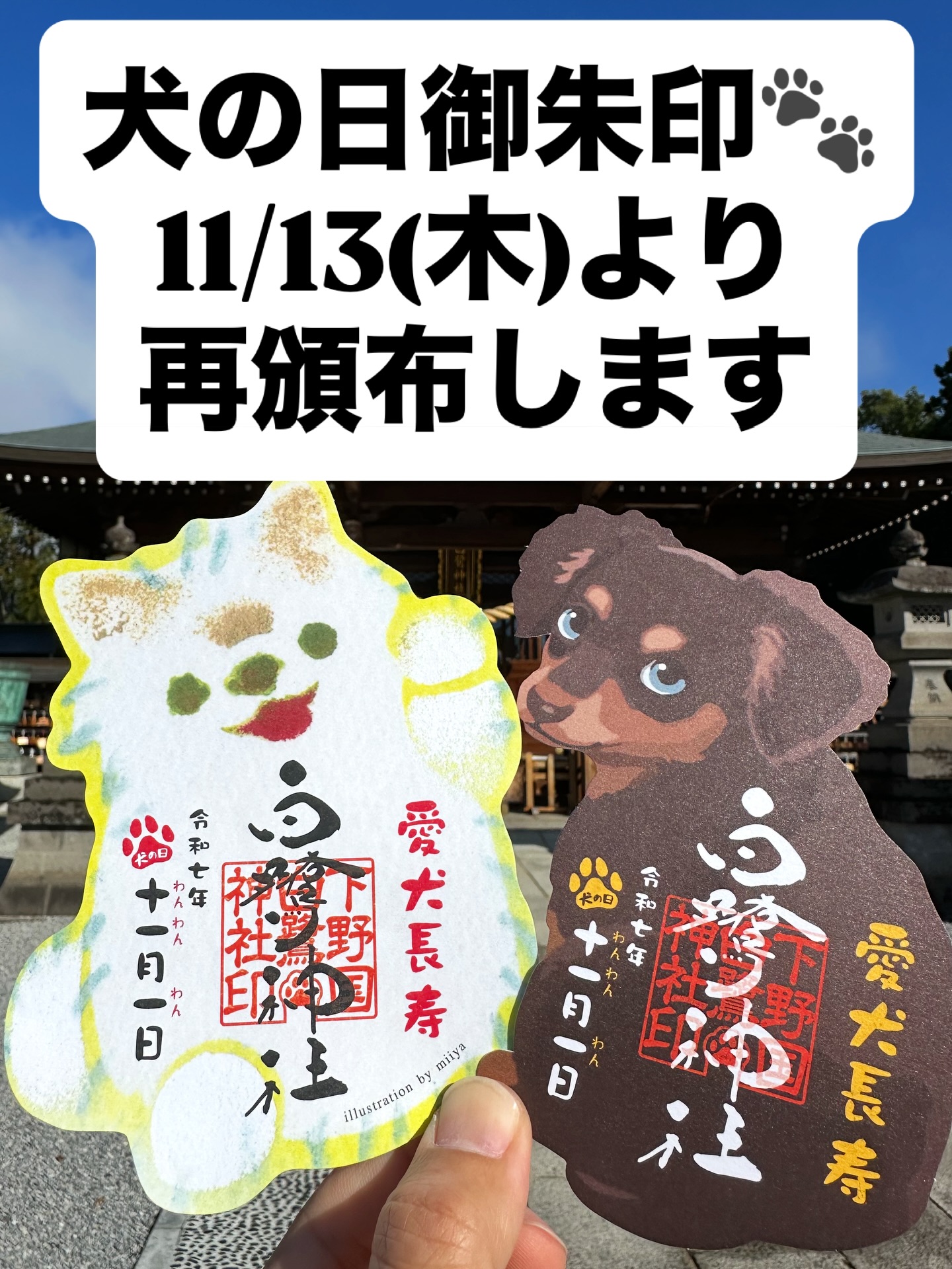 犬の日御朱印🐾再頒布のご案内‼️